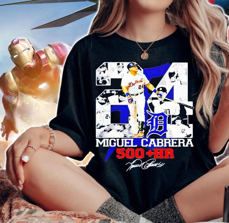 Tiger Detroit Miguel Cabrera 500 HR signature T-shirt