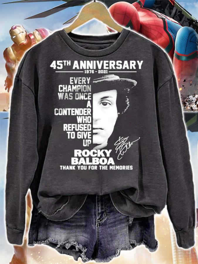 45th anniversary 1976-2021 every champion was once a contender Rocky Balboa signature shirt sweatshirt