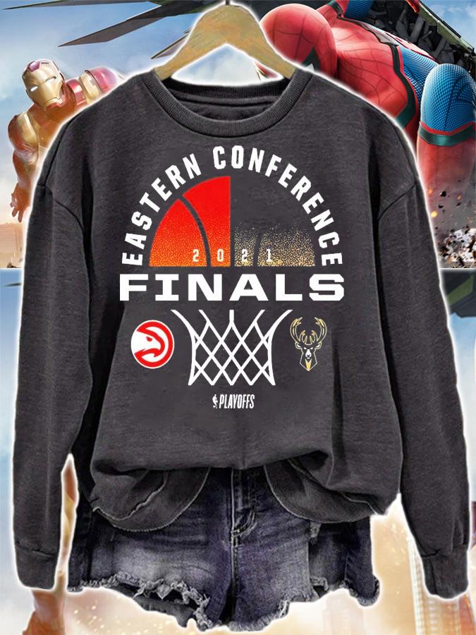 Atlanta Hawks and Milwaukee Bucks 2021 NBA Playoffs Finals Matchup Dual shirt sweatshirt