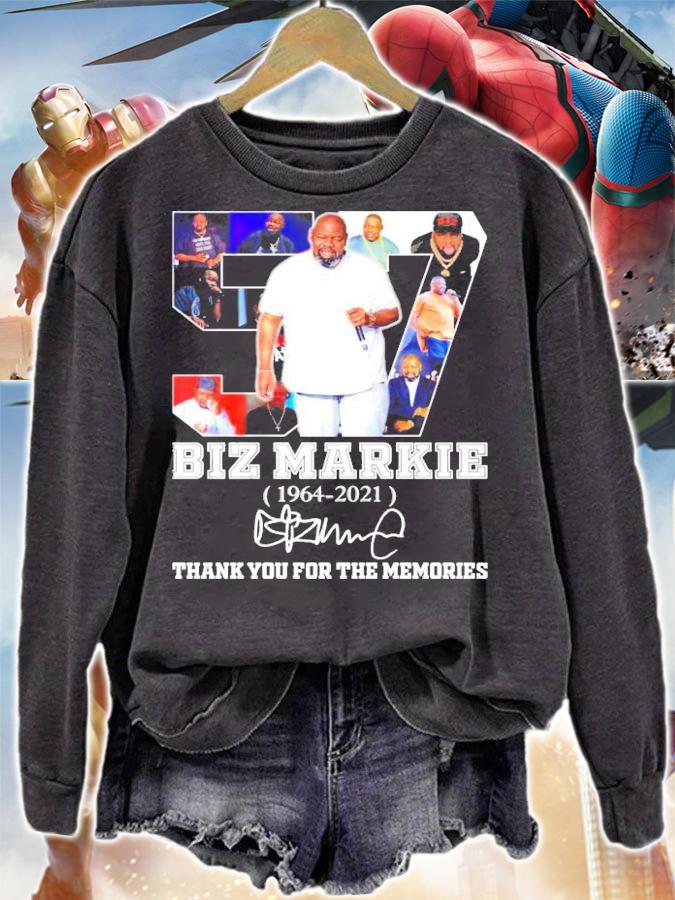 Biz Markie 1964-2021 signature thank you for the memories shirt sweatshirt