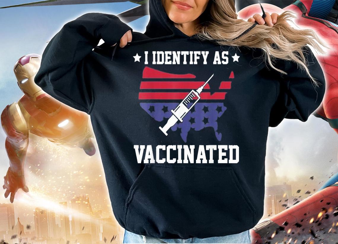 American Flag I identify as vaccinated shirt hoodie