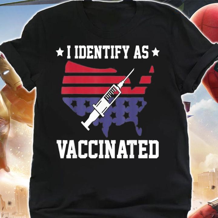 American Flag I identify as vaccinated shirt shirt