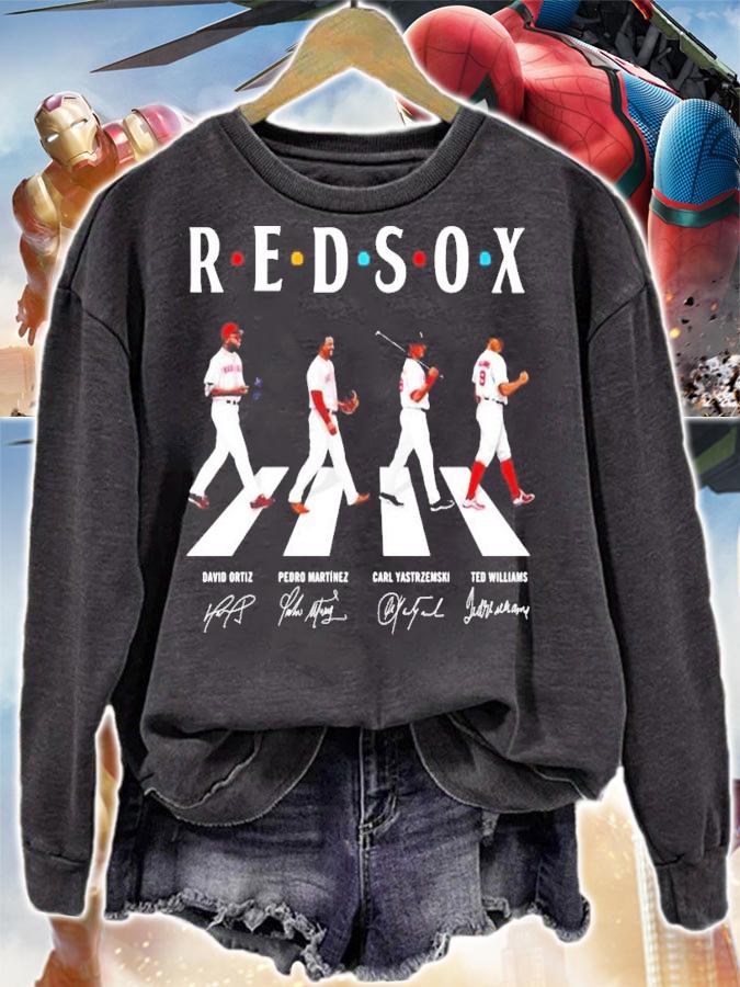 Redsox David Ortiz Pedro Carl Yastrzemski Ted Williams Abbey Road signature shirt sweatshirt