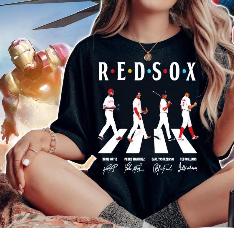 Redsox David Ortiz Pedro Carl Yastrzemski Ted Williams Abbey Road signature shirt woman shirt