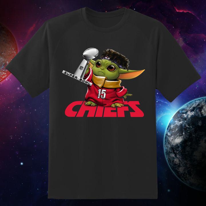 Baby Yoda Mashup Patrick Mahomes Kansas City Chiefs Super Bowl T-Shirt