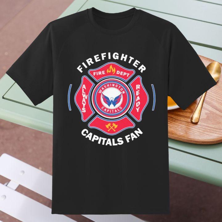Fire Dept Washington Capitals Logo Hockey Firefighter T-Shirt