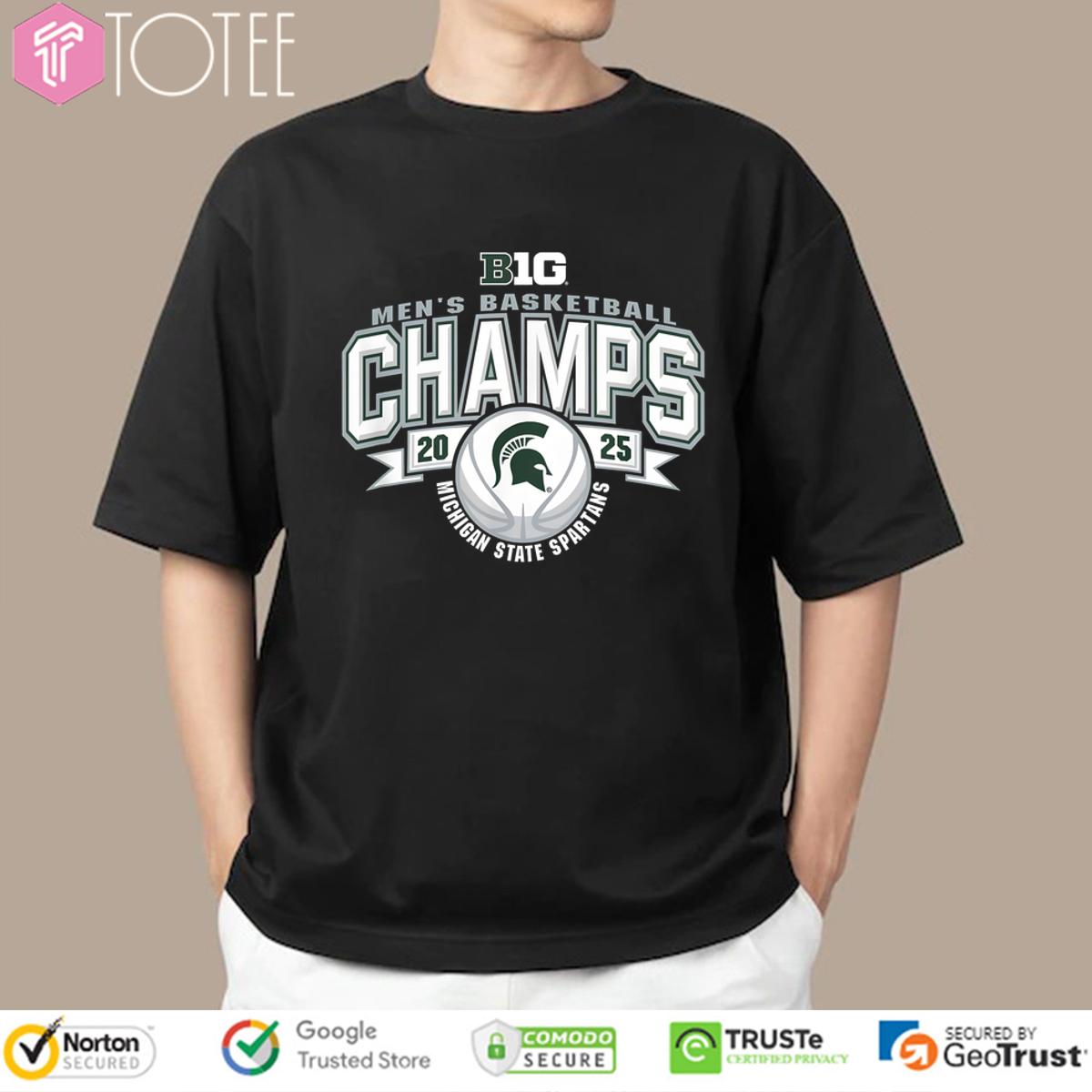 Michigan State Spartans Big 10 Mens Basketball Champs 2025 Shirt