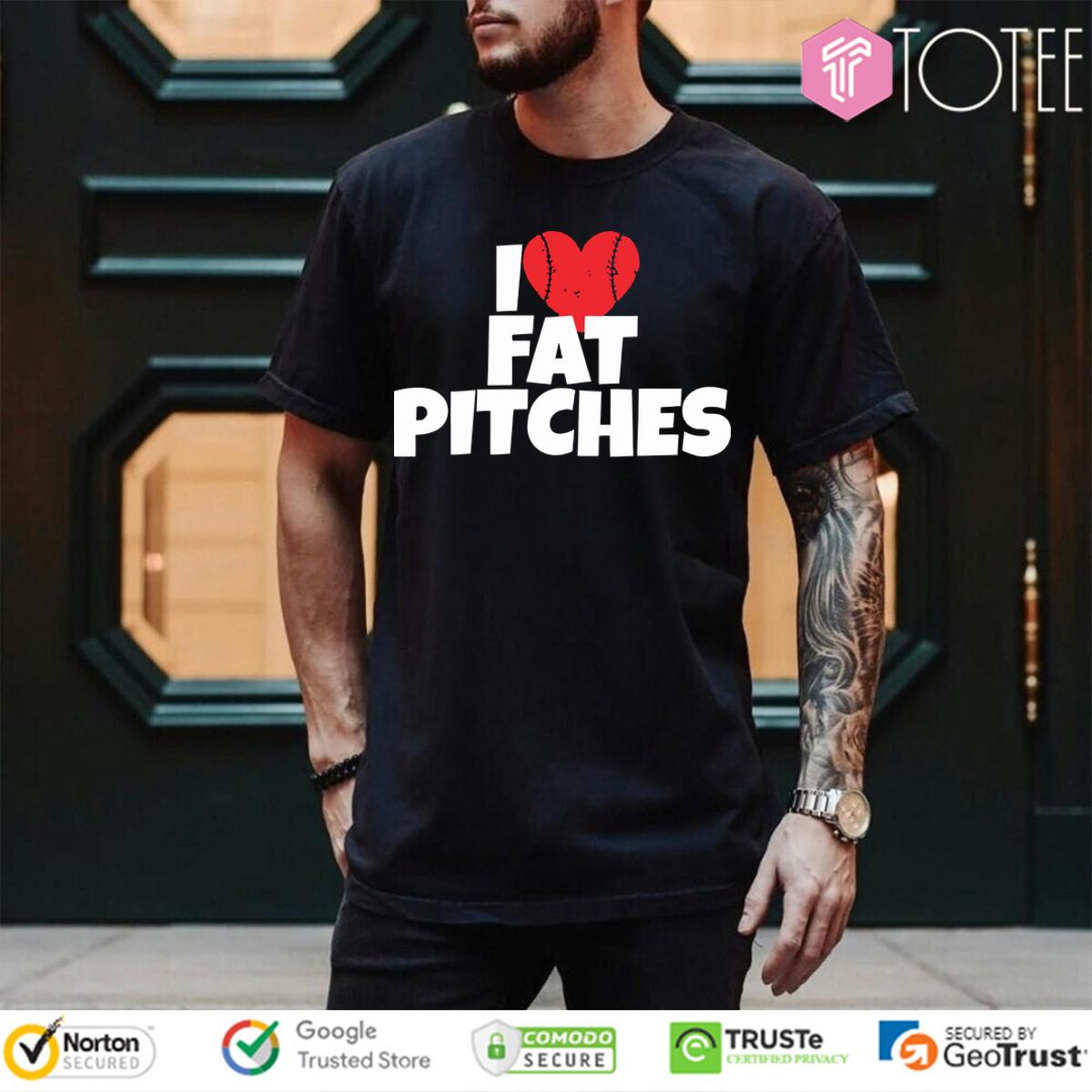 I Love Fat Pitches Baseball Heart Shirt