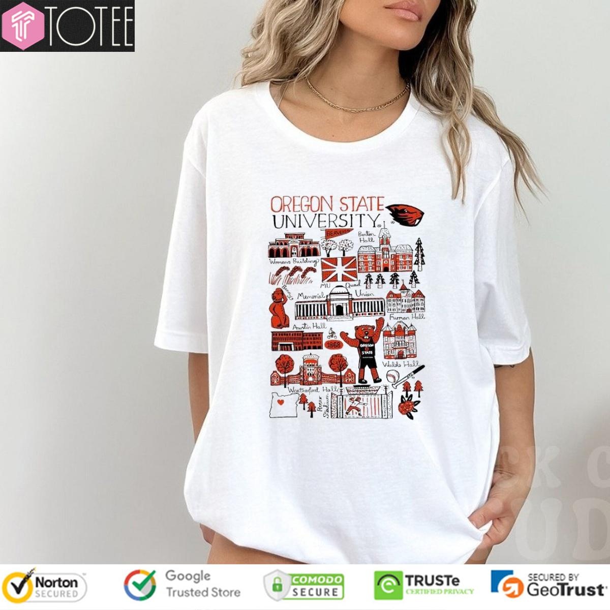 Oregon State University Beavers Art Illustration T-shirt
