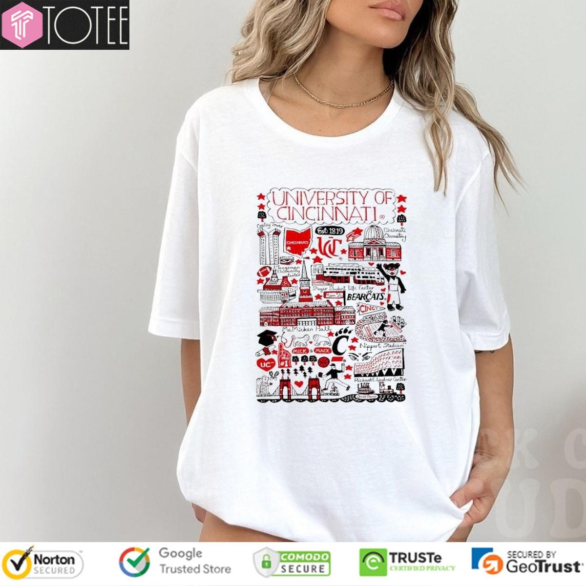 University Of Cincinnati Bearcats Art Illustration T-shirt