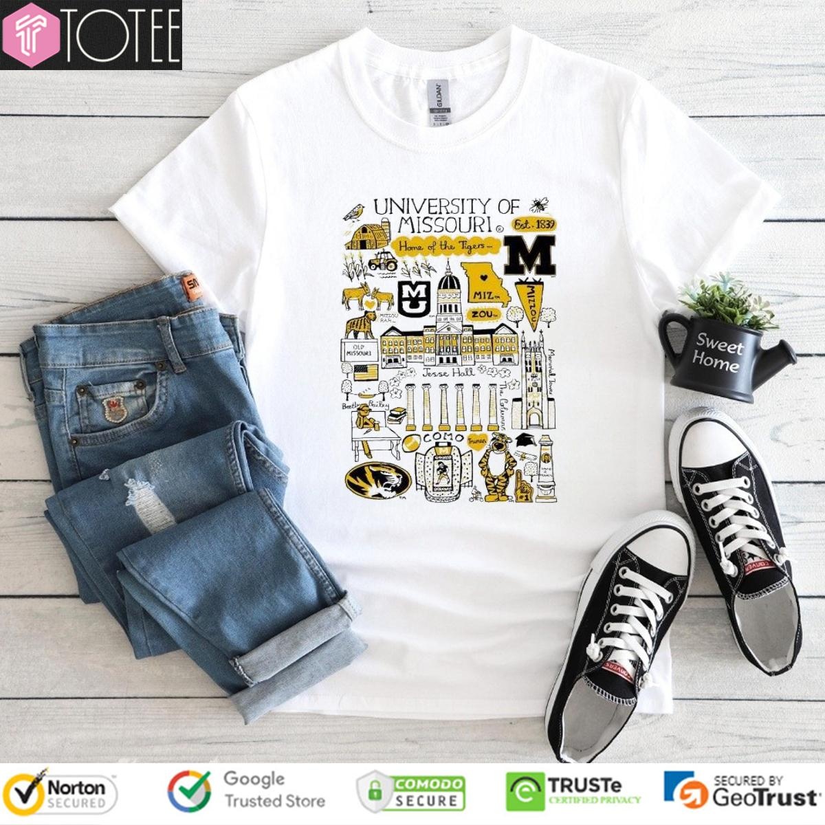 University Of Missouri Tigers Art Illustration T-shirt